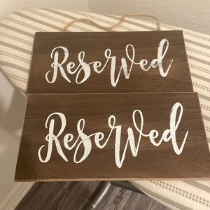 Rustic Reserved wedding signs